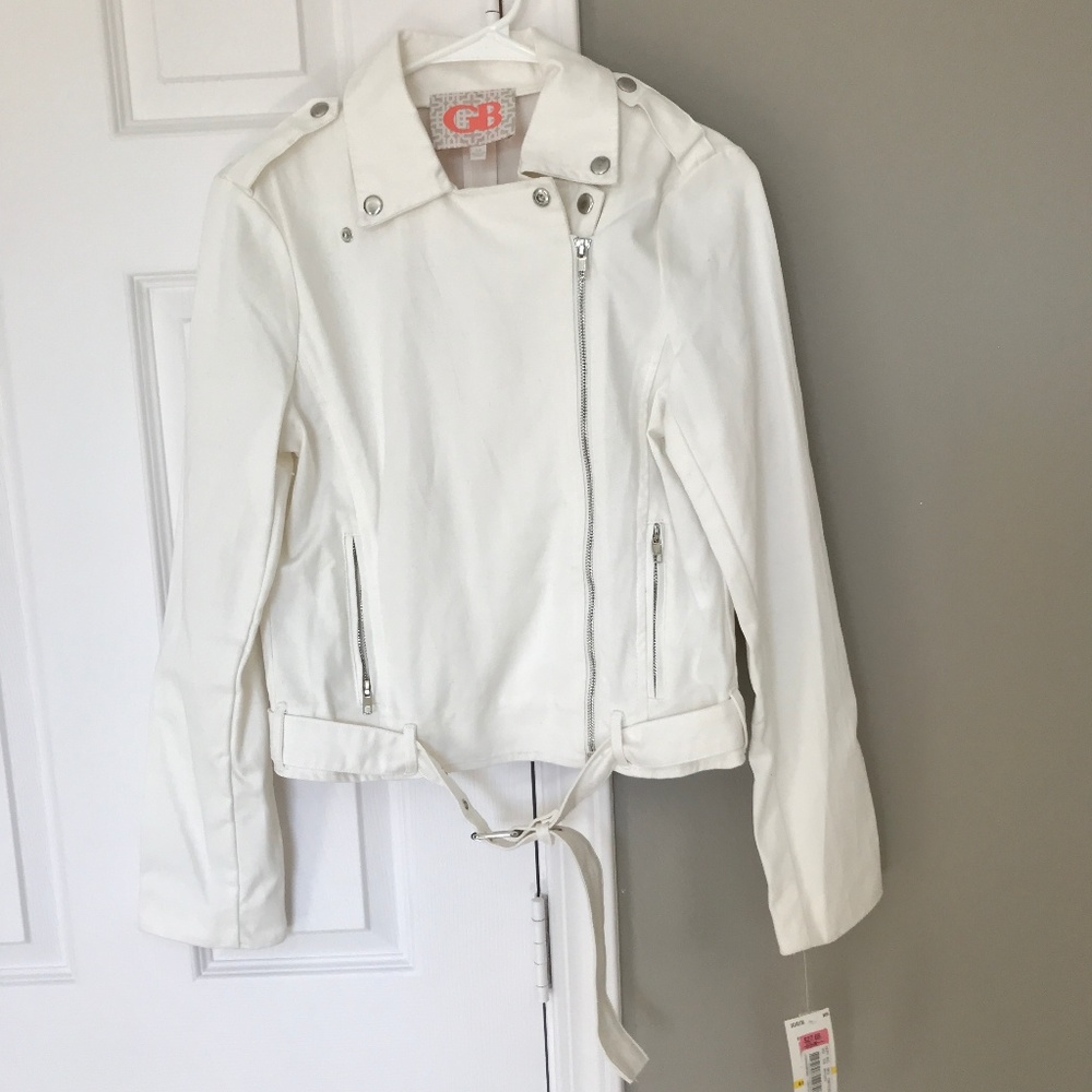 NWT white biker Jacket